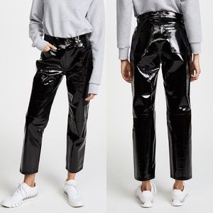 NEW Rag & Bone Black The Straight Patent Leather Pants Size 26
